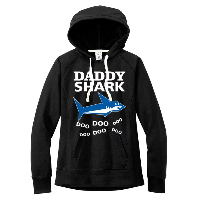 Daddy Shark Funny Dad Women's Fleece Hoodie