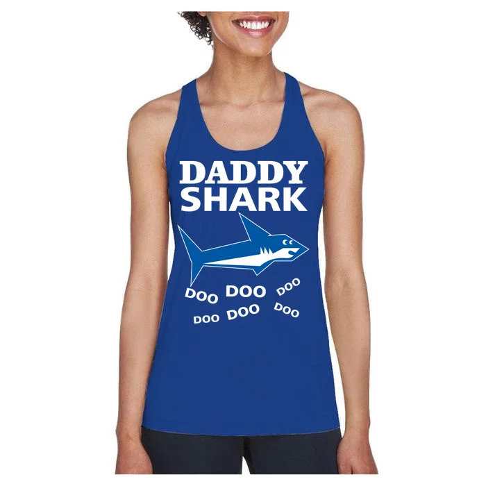 Daddy Shark Funny Dad Women's Racerback Tank