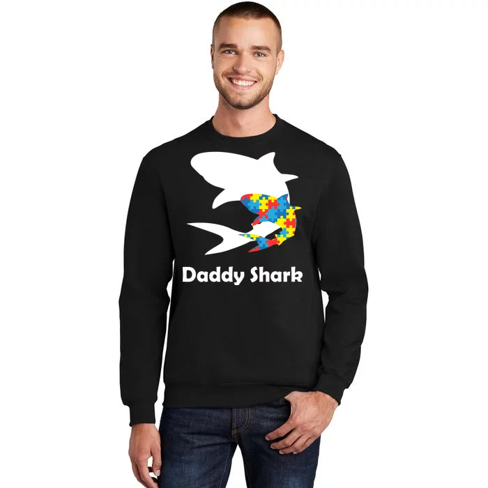 Daddy Shark Puzzles Autism Awareness Tall Sweatshirt