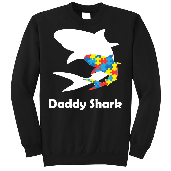 Daddy Shark Puzzles Autism Awareness Tall Sweatshirt