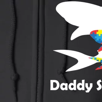 Daddy Shark Puzzles Autism Awareness Full Zip Hoodie