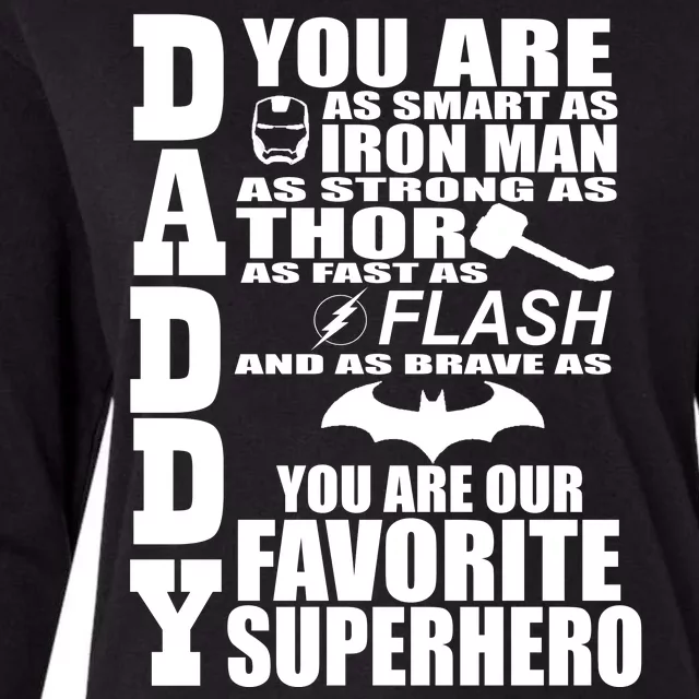 Daddy Superhero Father's Day Womens Cotton Relaxed Long Sleeve T-Shirt