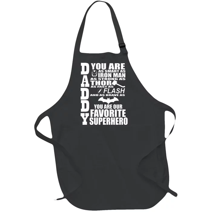 Daddy Superhero Father's Day Full-Length Apron With Pocket