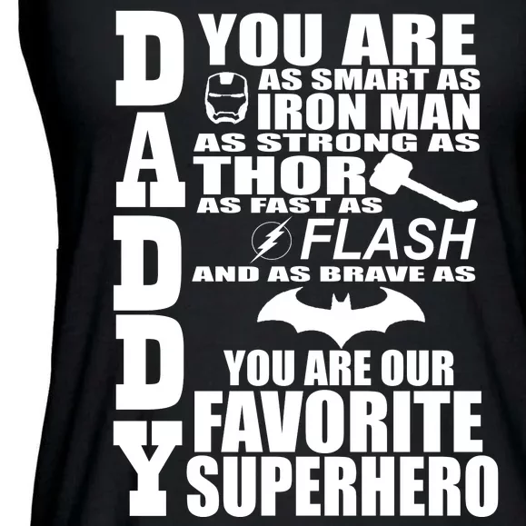 Daddy Superhero Father's Day Ladies Essential Flowy Tank