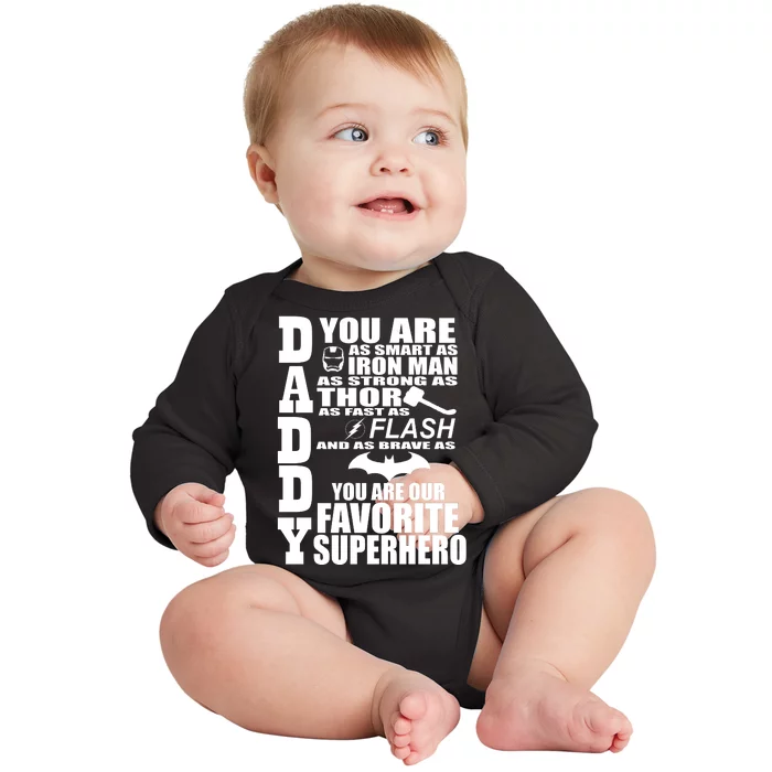 Daddy Superhero Father's Day Baby Long Sleeve Bodysuit