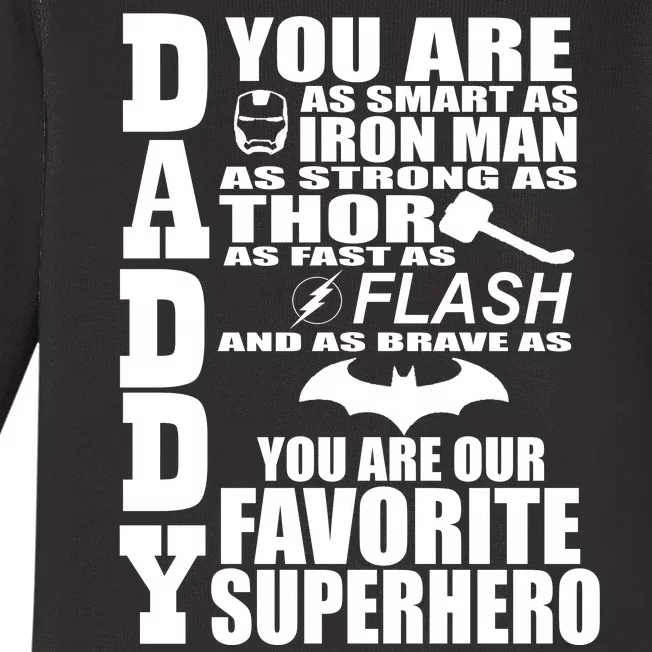 Daddy Superhero Father's Day Baby Long Sleeve Bodysuit