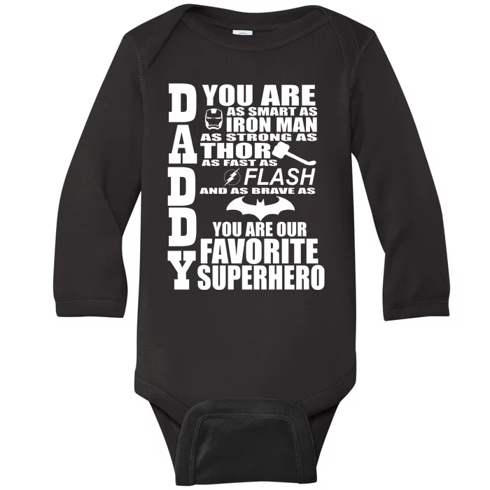 Daddy Superhero Father's Day Baby Long Sleeve Bodysuit