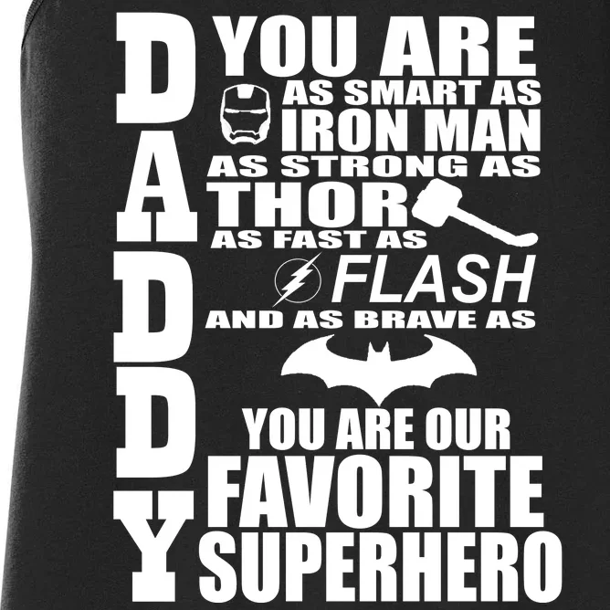 Daddy Superhero Father's Day Women's Racerback Tank