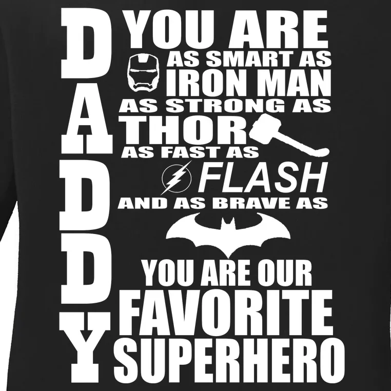 Daddy Superhero Father's Day Ladies Long Sleeve Shirt