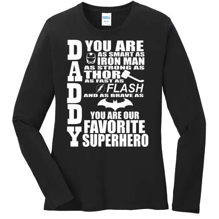 Daddy Superhero Father's Day Ladies Long Sleeve Shirt