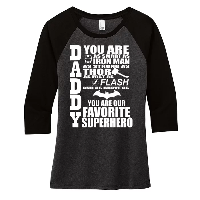 Daddy Superhero Father's Day Women's Tri-Blend 3/4-Sleeve Raglan Shirt