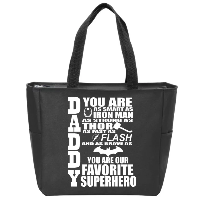 Daddy Superhero Father's Day Zip Tote Bag