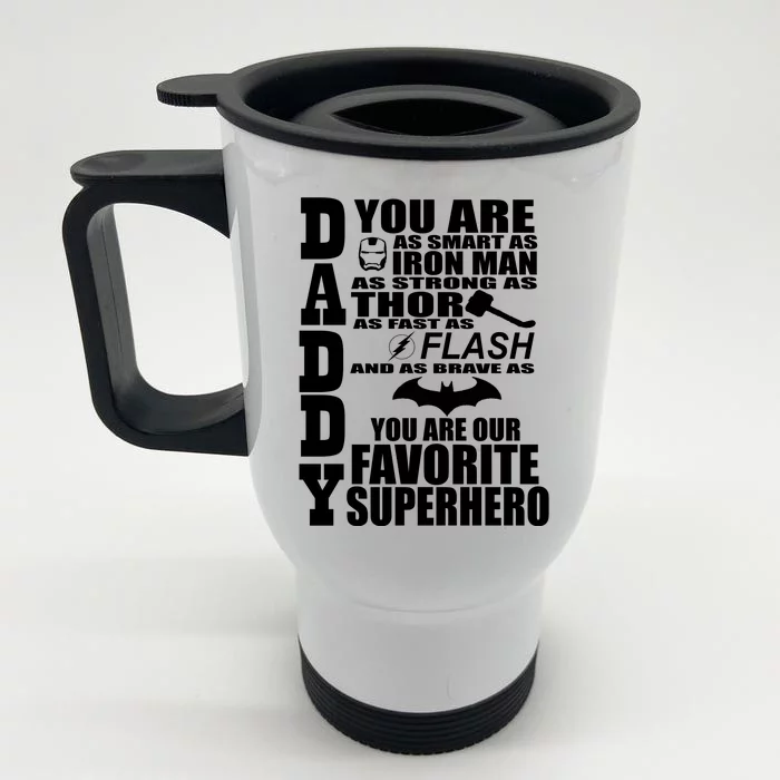 Daddy Superhero Father's Day Front & Back Stainless Steel Travel Mug