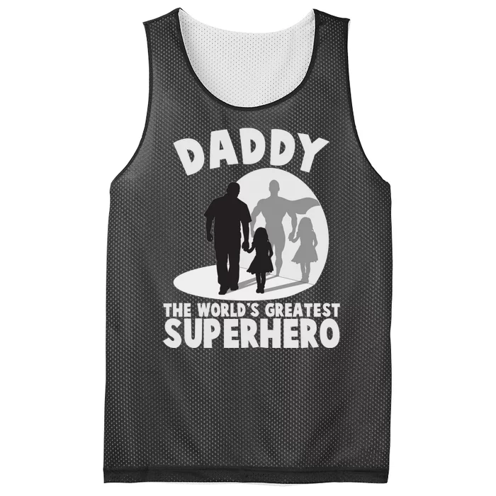 Daddy The World's Greatest Superhero Father's Day Mesh Reversible Basketball Jersey Tank