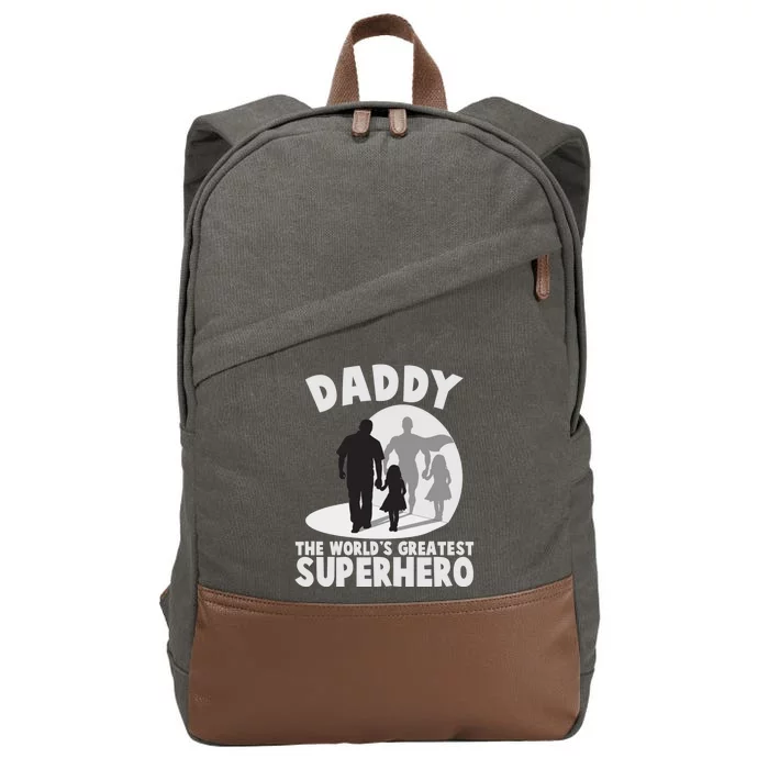 Daddy The World's Greatest Superhero Father's Day Cotton Canvas Backpack