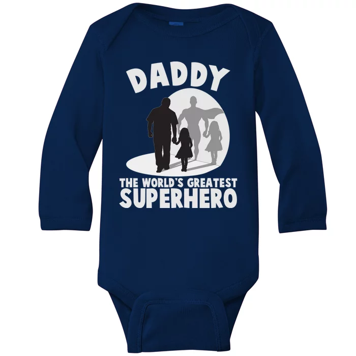 Daddy The World's Greatest Superhero Father's Day Baby Long Sleeve Bodysuit