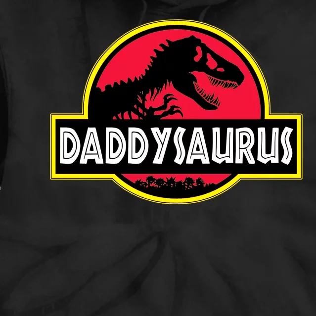 Daddysaurus Funny Daddy Dinosaur Tie Dye Hoodie