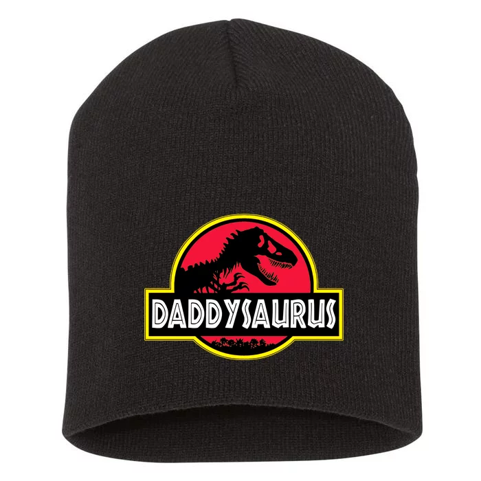 Daddysaurus Funny Daddy Dinosaur Short Acrylic Beanie