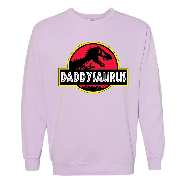 Daddysaurus Funny Daddy Dinosaur Garment-Dyed Sweatshirt