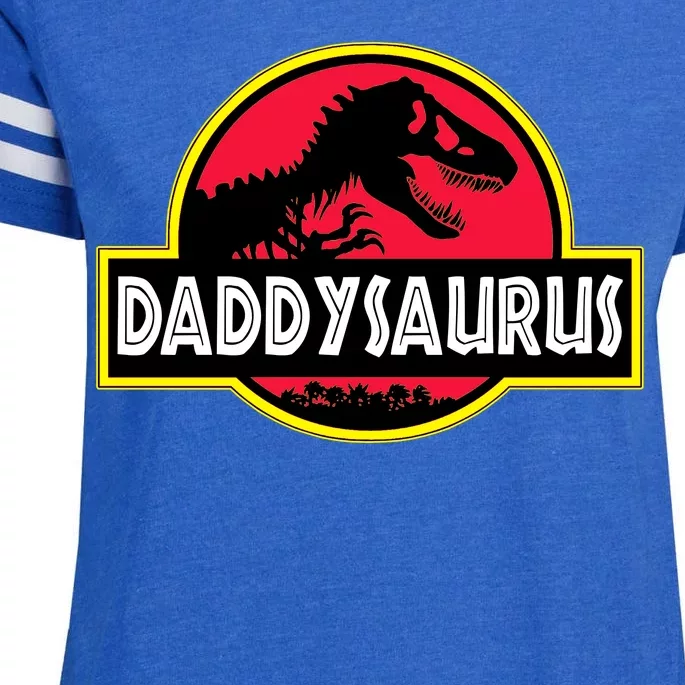 Daddysaurus Funny Daddy Dinosaur Enza Ladies Jersey Football T-Shirt