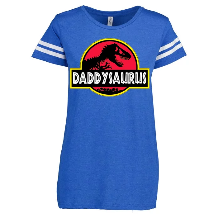 Daddysaurus Funny Daddy Dinosaur Enza Ladies Jersey Football T-Shirt