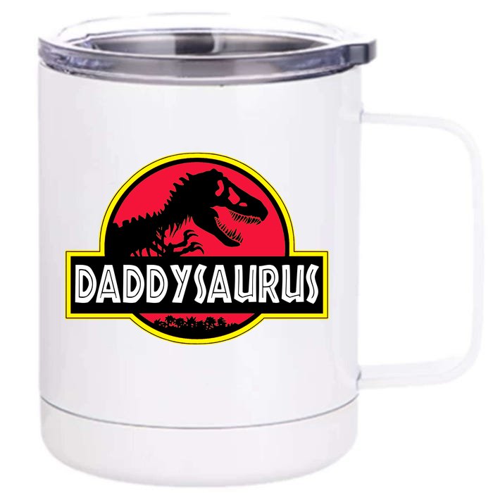 Daddysaurus Funny Daddy Dinosaur Front & Back 12oz Stainless Steel Tumbler Cup