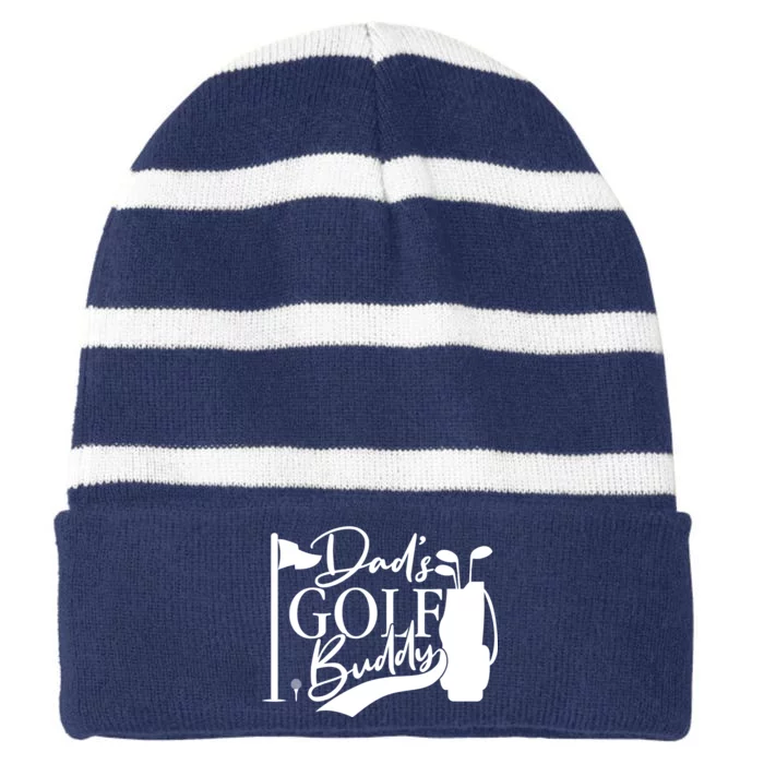 Dad's Golf Buddy Striped Beanie with Solid Band