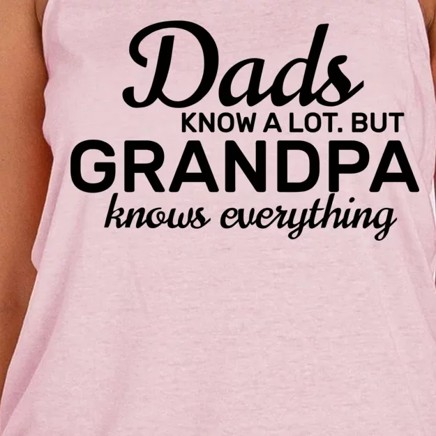 Dads Know A Lot But Grandpa Knows Everything Women's Knotted Racerback Tank