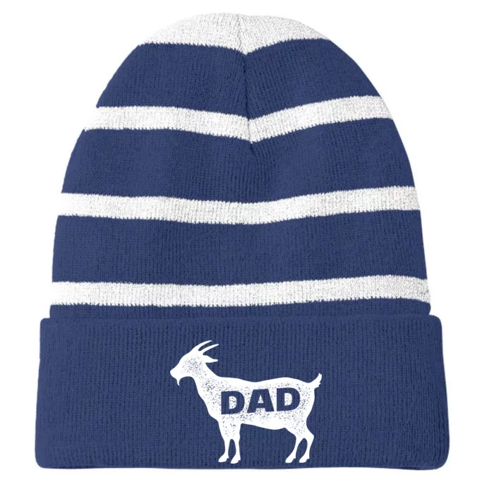 Dads The GOAT Striped Beanie with Solid Band