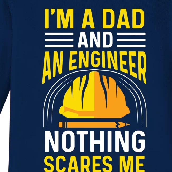 Dad And Engineer Hardworking Dad Great Gift Baby Long Sleeve Bodysuit