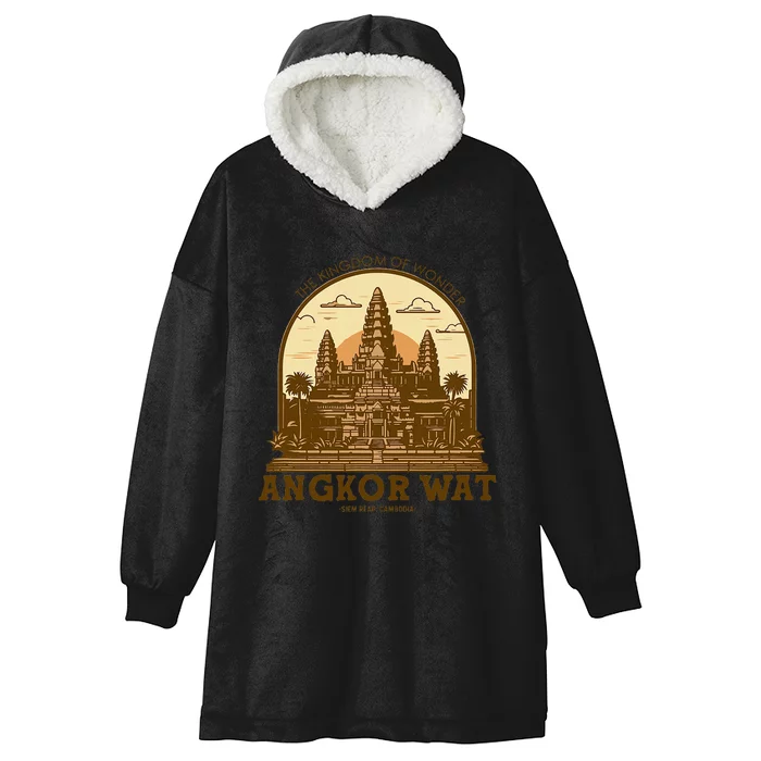 Discover And Explore Angkor Wat Of Khmer Cambodia Hooded Wearable Blanket