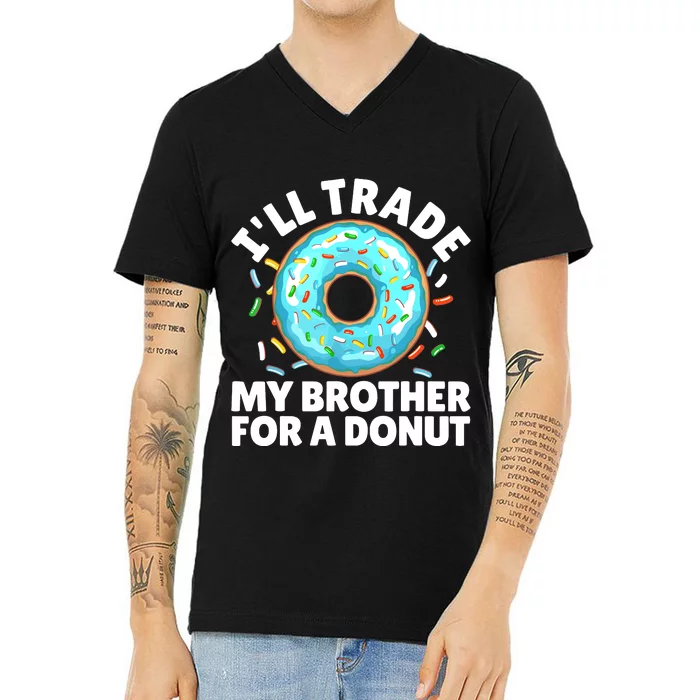 Donut Art For Boy Girl Brother Doughnut Lover Donuts V-Neck T-Shirt