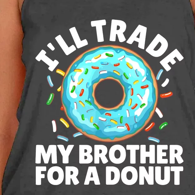 Donut Art For Boy Girl Brother Doughnut Lover Donuts Women's Knotted Racerback Tank