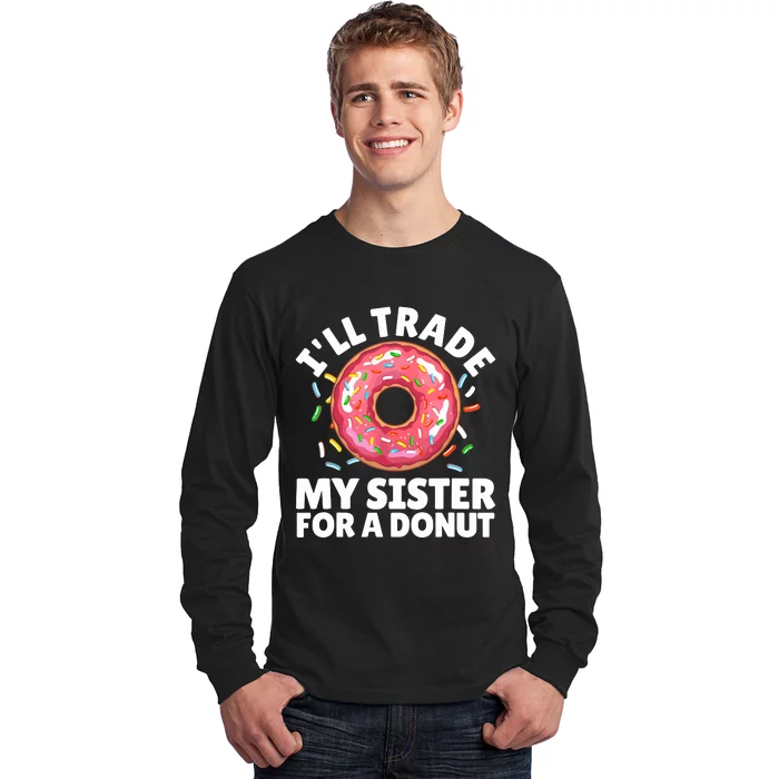 Donut Art For Boy Girl Sister Doughnut Lover Donuts Long Sleeve Shirt