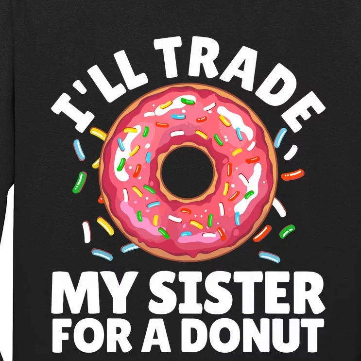 Donut Art For Boy Girl Sister Doughnut Lover Donuts Long Sleeve Shirt