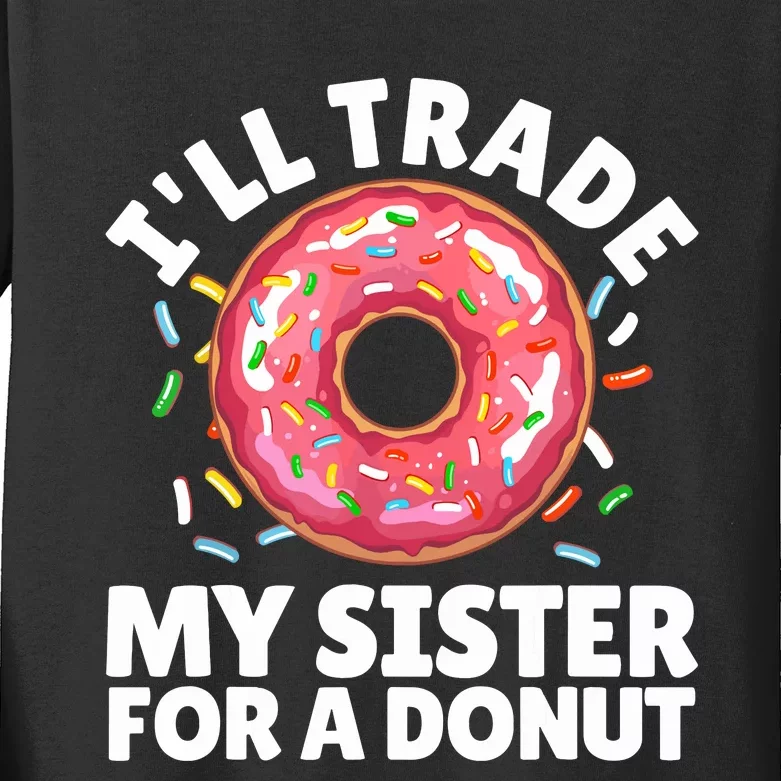 Donut Art For Boy Girl Sister Doughnut Lover Donuts Kids Long Sleeve Shirt