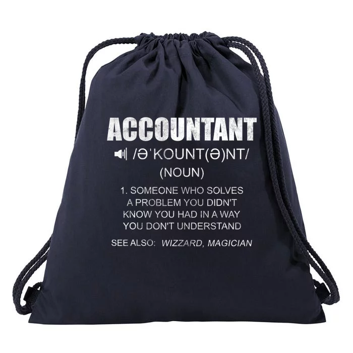 Definition Accountant Funny CPA Gift Taxation Audit Taxes Drawstring Bag