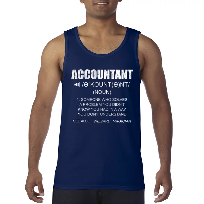 Definition Accountant Funny CPA Gift Taxation Audit Taxes Tank Top