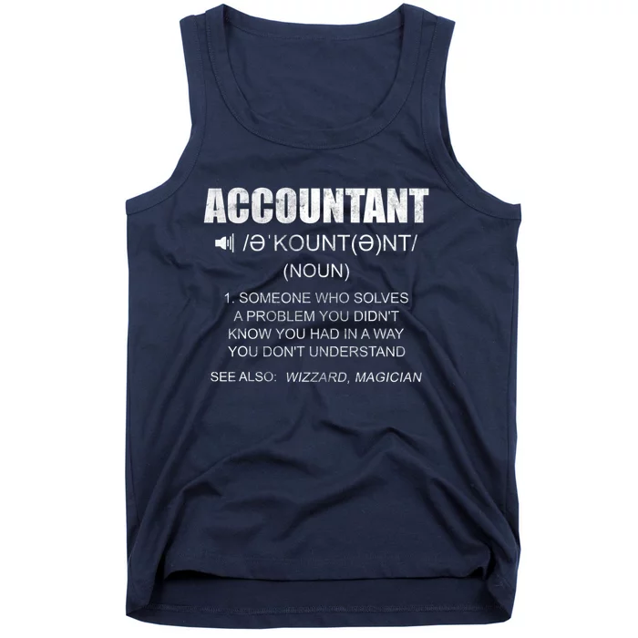 Definition Accountant Funny CPA Gift Taxation Audit Taxes Tank Top