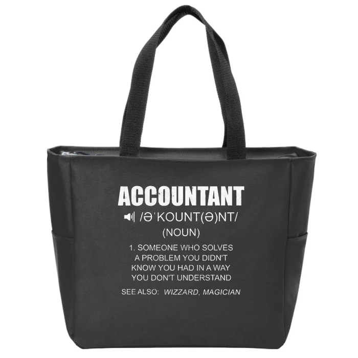 Definition Accountant Funny CPA Gift Taxation Audit Taxes Zip Tote Bag