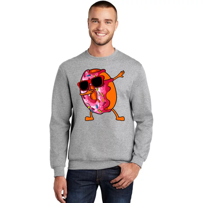 Donut Art For Women Dabbing Doughnut Donut Lover Tall Sweatshirt