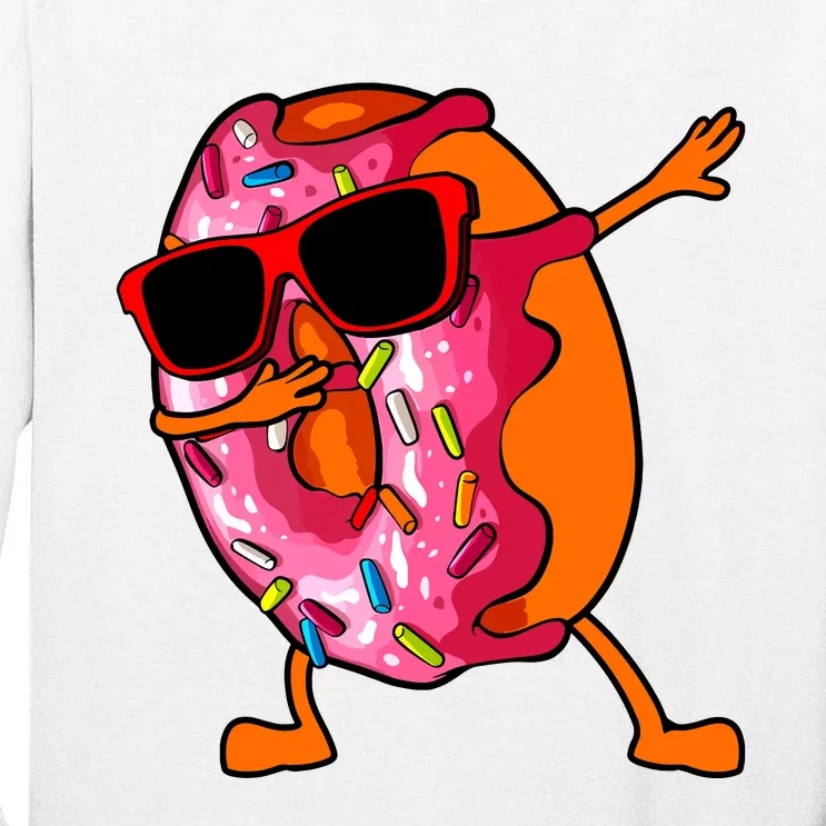 Donut Art For Women Dabbing Doughnut Donut Lover Tall Long Sleeve T-Shirt