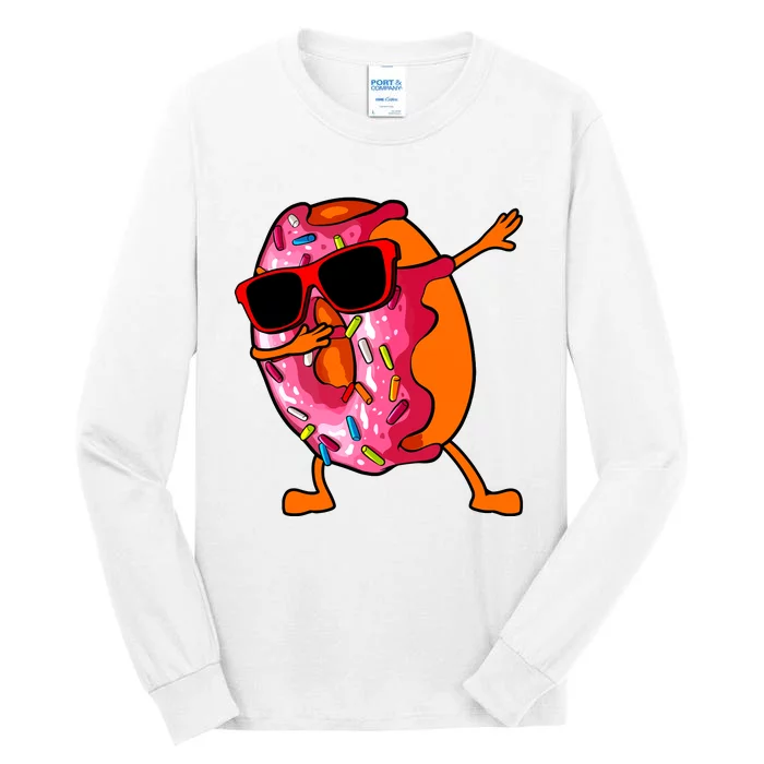 Donut Art For Women Dabbing Doughnut Donut Lover Tall Long Sleeve T-Shirt