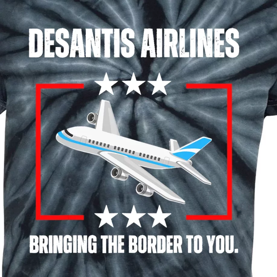 DeSantis Airlines Funny Political Meme DeSantis Airlines Kids Tie-Dye T-Shirt