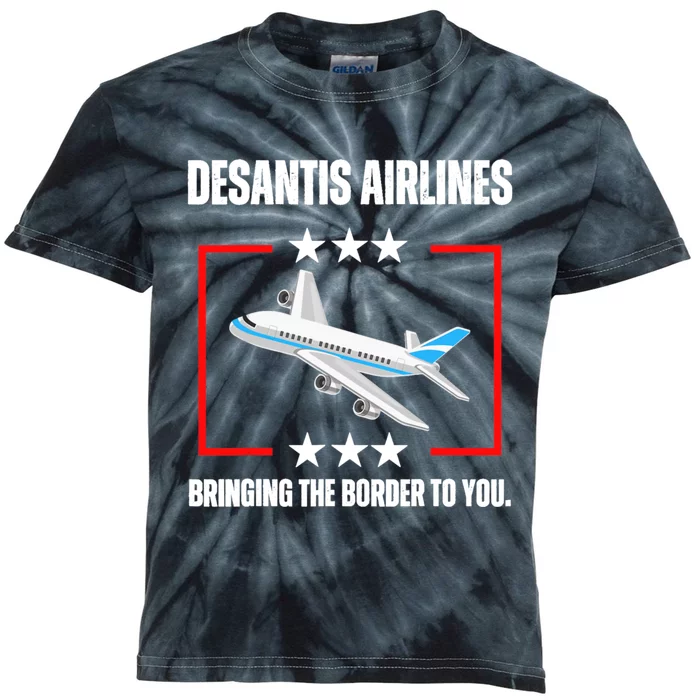 DeSantis Airlines Funny Political Meme DeSantis Airlines Kids Tie-Dye T-Shirt