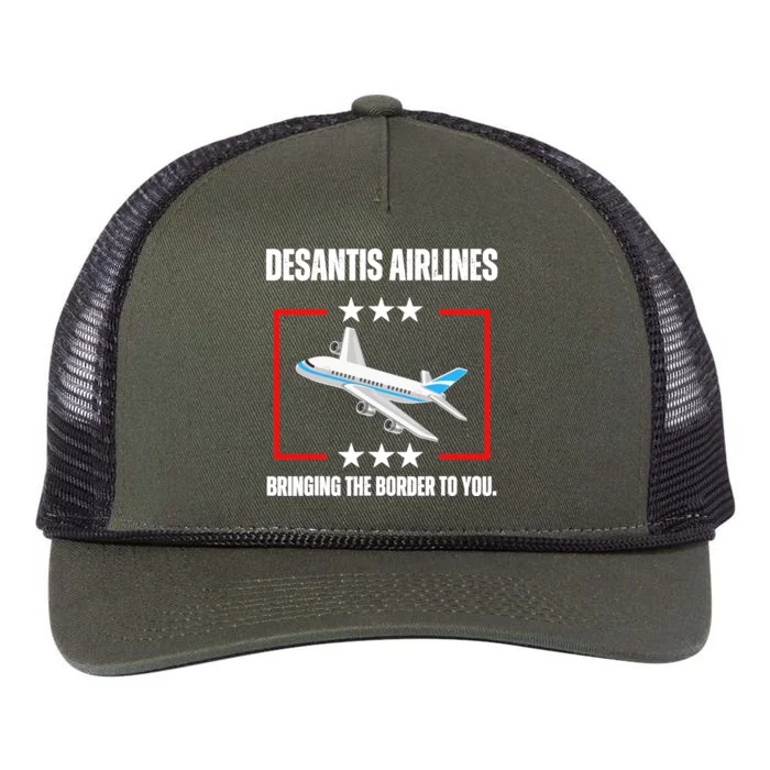 DeSantis Airlines Funny Political Meme DeSantis Airlines Retro Rope Trucker Hat Cap