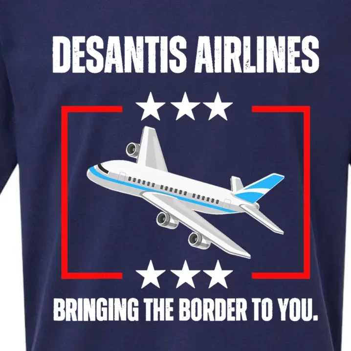 DeSantis Airlines Funny Political Meme DeSantis Airlines Sueded Cloud Jersey T-Shirt