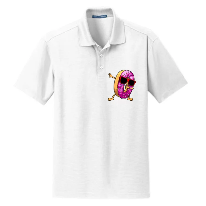 Donut Art For Women Dabbing Doughnut Donut Lover Dry Zone Grid Performance Polo