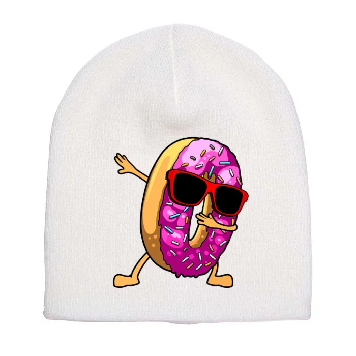 Donut Art For Women Dabbing Doughnut Donut Lover Short Acrylic Beanie