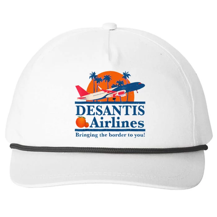 DeSantis Airlines Funny Political Meme Ron DeSantis Governor Snapback Five-Panel Rope Hat